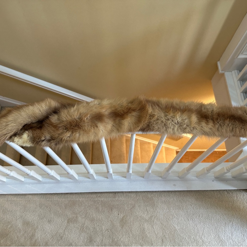 Real Crystal Silver Fox Neck Wrap Scarf